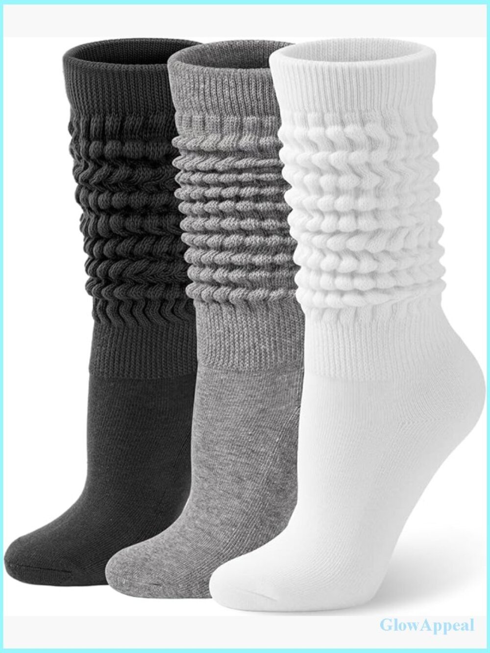 Cotton Knee High Slouch Socks Women Boot Socks Long Leg Warmers Tube Soft Cozy